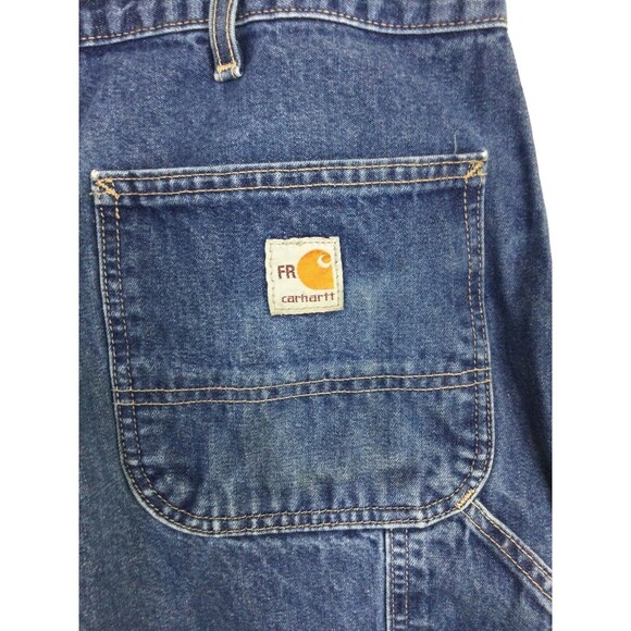 Carhartt Mens Cat2 FR Work  Carpenter Cargo Original Fit Jeans Blue Size 38x43 - Picture 11 of 15